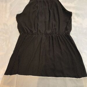 Elegant Black and White Polka Dot Dress
